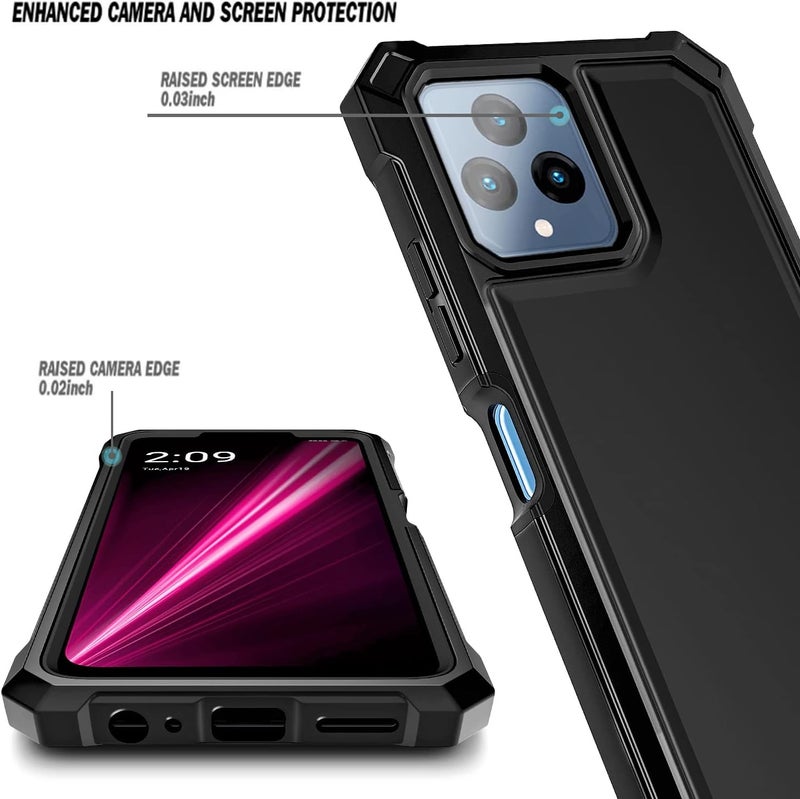 NZND Case for T-Mobile REVVL 6 5G / REVVL 6X 5G with [Built-in Screen Protector], Full-Body Shockproof Protective Rugged Bumper Cover, Impact Resist Phone Case (Black) - Image 3